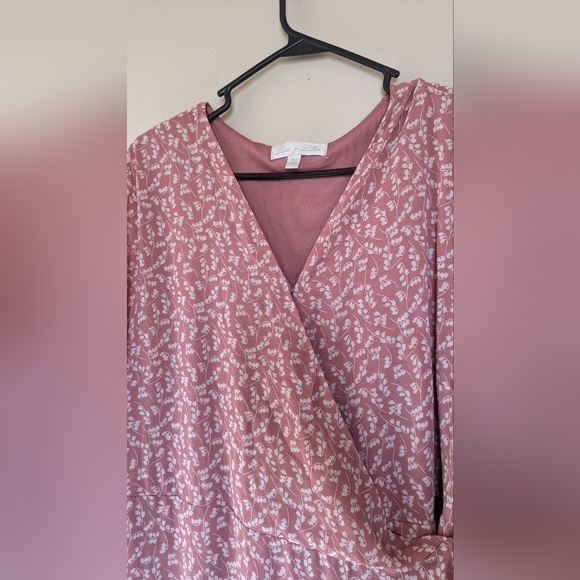 Lapis & Lillies Women’s Boho Wrap Dress, Tiered Floral Print Modest, Cottagecore - Picture 4 of 9